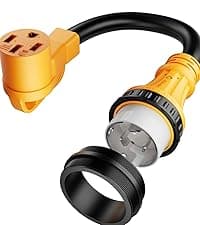 MECMO Shore Power NEMA L5-30P to 3X 5-15R/5-20R RV Generator Adapter Marine 30 Amp to 110 15 Amp Household Regular Connector, 30A 3 Prong Locking Generator Male L5-30P to 5-15R 5-20R 3-Way Female