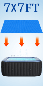 Solar Hot Tub Spa Bubble Cover Blanket for 6 7 Ft Round Inflatable Hot Tub Spa Pool Thermal Insulation Floating Bubble Wrap Covers Blankets(6 Ft)