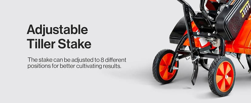 SuperHandy RotoTiller Cultivator 27” Inch Tilling Width 7HP 209cc 4 Stroke Gas Motor 6 Premium Steel Adjustable Forward Rotating Tines for Garden & Lawn, Digging, Weed Removal