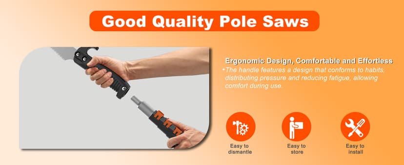 26FT Pole Saw, Telescoping Tree Trimmer with 5-20FT Extension Pole, Manual Branches Pruner for Backyard