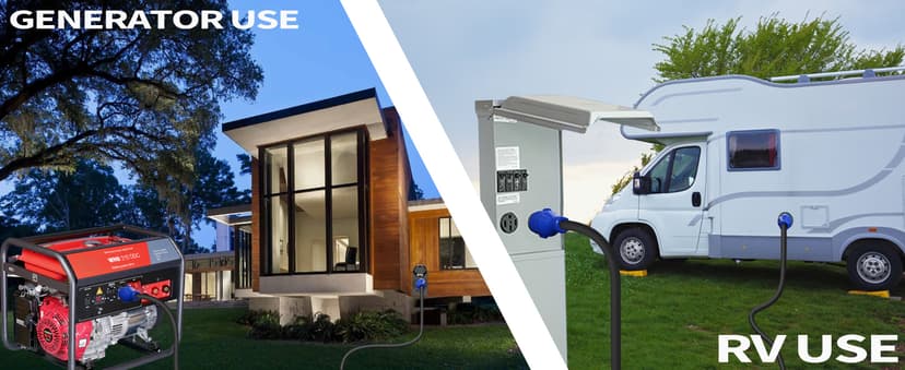 4 Prong 30 Amp 10 Foot Generator Extension Cord, NEMA L14-30P/L14-30R, 125/250V Up to 7500W 10 Gauge SJTW Generator Cord, ETL Listed