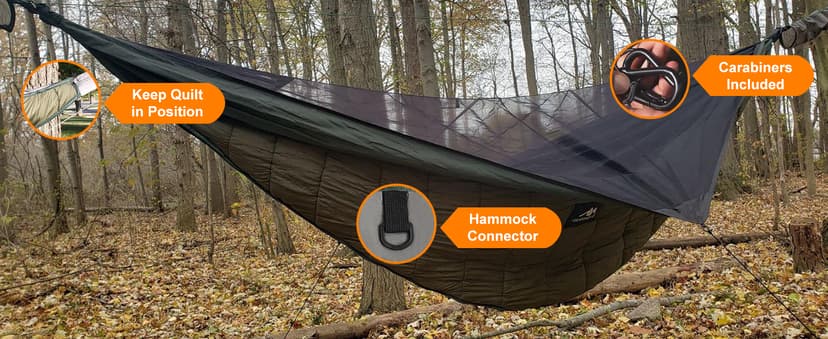 AYAMAYA Single & Double Hammock Underquilt Full Length Big Size Under Quilts for Hammocks, Camping Backpacking Essential, Winter Cold Weather Warm UQ Blanket Bottom Insulation