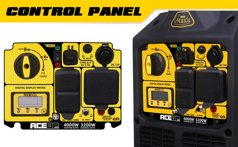 Aceup Energy 4000 Watt Portable Inverter Generator, Gas Powered Generator Quiet for Home, RV-Ready, EPA Compliant