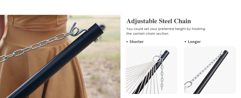 SUNCREAT Hammocks Traditional Rope Double Hammock with Hardwood Spreader Bar and Carrying Bag, 450 lbs Capacity, Natural