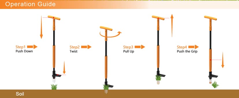Weed Puller Tool, Fully Stand Up Weeding Tool With 3 Claws - Zero Bending and Back Saver, Effortless and Efficient Weed Remover, Durable and Lightweight Weeder, Ideal for Effortless Weed Removal