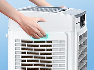 Evaporative Cooler, VAGKRI 2100CFM Air Cooler, 120°Oscillation Swamp Cooler with Remote Control, 24H Timer, 3 Wind Speeds for Outdoor Indoor Use,8 Gallon