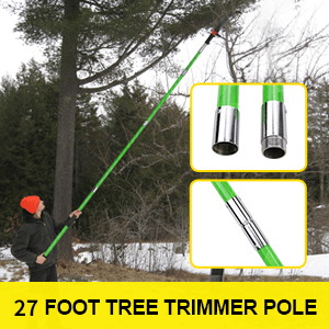 27 Feet Tree Pole Pruner Manual Branches Trimmer Tree Branch Garden Tools Loppers Hand Pole Saws Extendable Height Adustable System for Sawing and Shearing