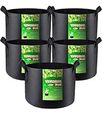 VIVOSUN 50-Pack 3 Gallon Grow Bags for Plants, Black-and-White Thick Plastic Bags for Potting Seedlings, and Rooting