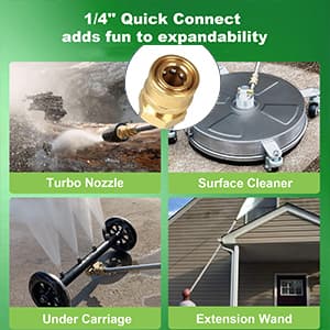 Electric Pressure Washer, 5000PSI 4.0GPM Heavy Duty Power Washer with 33 FT Extension Hose, 4 Quick Connect Nozzles and Foam Cannon for Cars/Fences/Driveways/Patios/Home Cleaning, Green