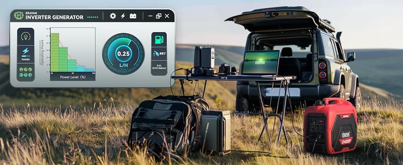 ERAYAK 2400W Portable Inverter Generator for Home Use, Super Quiet Small Generator for Camping Outdoor Emergency Power Backup, Gas Powered Engine, EPA Compliant