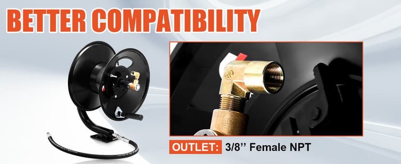 Tool Daily Pressure Washer Hose Reel, 100 FT Heavy Duty Steel Hose Reel for Power Washer