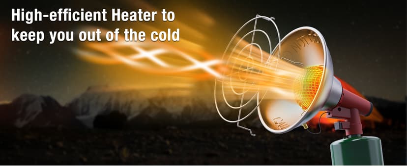 Propane Heater - 6200 BTU Portable Tent Heater, Camping Gas Heater and Stove