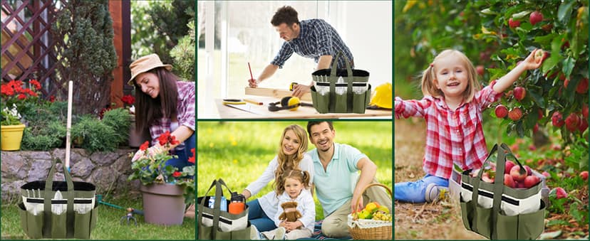 Garden Tool Holder Bag With 8 Pockets, Elastic Straps, And Sturdy Handles, Heavy-Duty Oxford Organizer Keeps Gardening Tools Neat And Accessible, Ideal for Men And Women (1 PC)