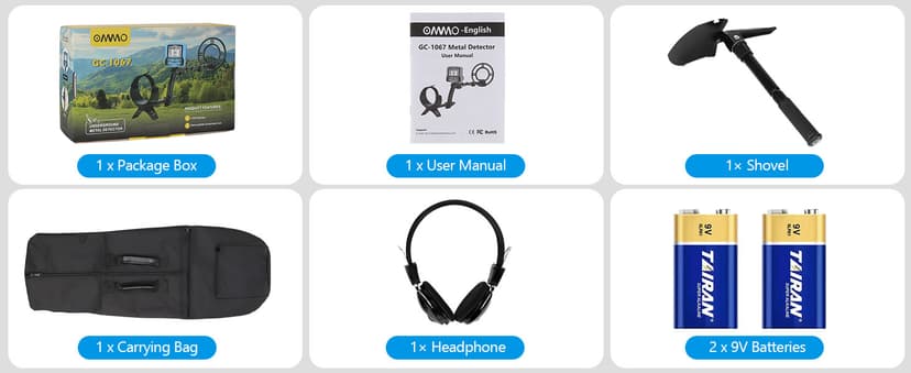 OMMO Metal Detector for Adults With Adjustable Stem, 5 Detection Modes, Higher Accuracy Gold Detector, IP68 Waterproof Coil for Detecting Treasure