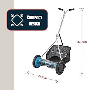 American Lawn Mower Company 1604-16 16-Inch 5-Blade Walk Behind Reel Mower with Grass Catcher
