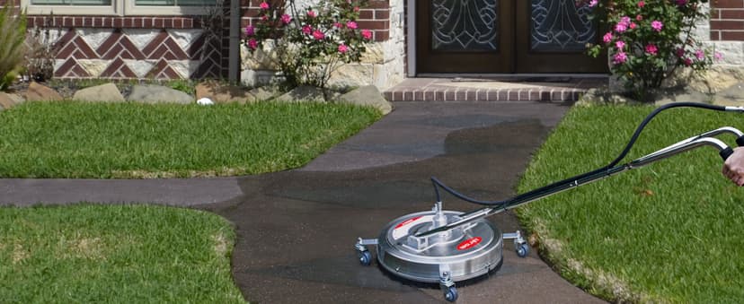 22" Pressure Washer Surface Cleaner with 4 Wheels & Dual Handles & 3 Nozzles, 4500PSI 6GPM Stainless Steel Pressure Washer Attachment for Concrete Driveway Sidewalk Deck Patio, Commercial Grade