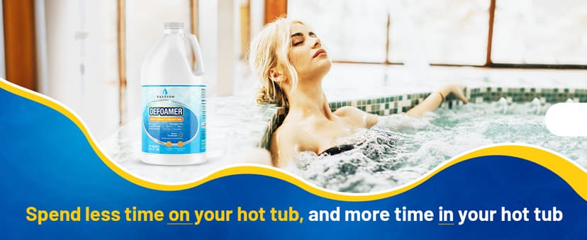 Hot Tub Defoamer - Pool, Fountain, & Spa - Antifoam Concentrate - Silicone Emulsion - Quickly Removes & Prevents Foam in Water - Eco Friendly & Safe Formula - No Harsh Chemicals - 1/2 Gallon (64 oz.)