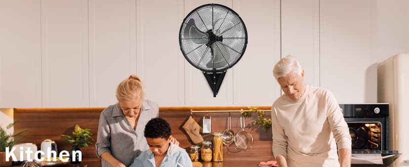 20” Wall Mount Fan 7000 CFM High Velocity Wall Industrial Fan 120° Oscillating Fans 3-Speed for Household, Commercial Use - ETL Listed, Black