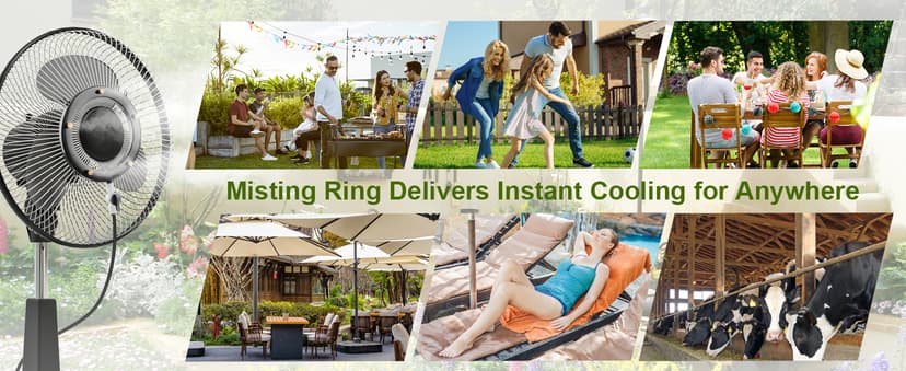 Fan Misting Kit. Fan Misters for Cooling Outdoor, Integrated Mister Ring for Outside with Water Valve, Misters for Outdoor Fan. Fit for Any Outdoor Fan. Durable, Seamless Fan Mister not Easy to Leak.…