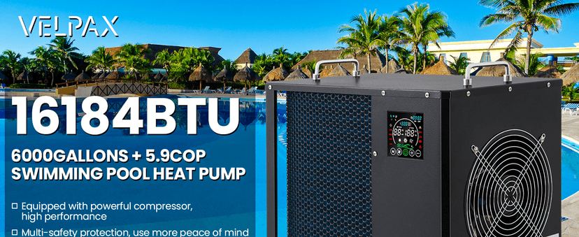 16184 BTU Pool Heater, for 6000 Gallons Above Ground Pools,Swimming Pool Heaters,120V/60Hz with Digital Display Multi-Protection