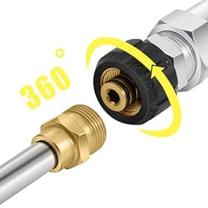 18FT Telescoping Pressure Washer Wand, Pressure Washer Extension Wands, Power Washer Gutter Cleaner with 5 Spray Nozzle Tips, 2 Hose Adapters