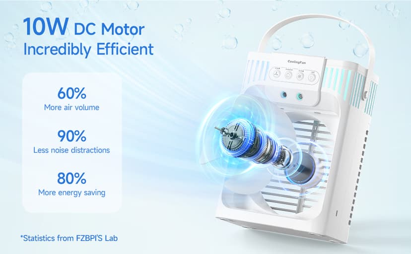 Portable Air Conditioner Cooling Fan with Remote, Quiet with 3 Speeds, 1200ml Evaporative Personal Air Cooler Fan with 3 Mist, 7 Night Light, 8H Timer, Small Air Conditioner for Bedroom Office
