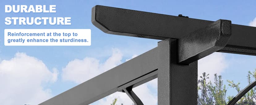 ABCCANOPY Patio Pergola 11x11 - Outdoor Sun Shade Canopy with Retractable Roof for Garden Porch Backyard (Gray)