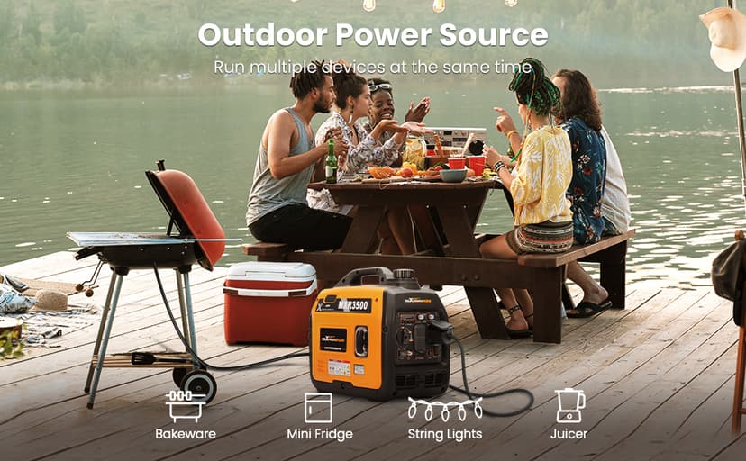 MaXpeedingrods 3500 Watt Portable Inverter Generator Gas Powered, EPA Compliant, Compact and Lightweight for Home Backup Power, Outdoor Camping, RV and Trailer