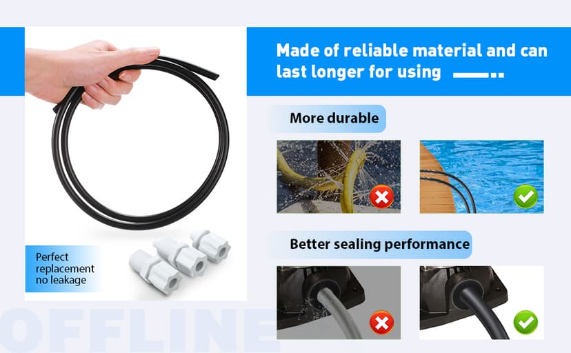 2 Sets Offline Feeder Connection Pack with Saddle Clamp Chlorinator Feeder Hose Tubing Parts with 2 Sets Check Valve Control Valve for CL200 CL220 Offline Replacement