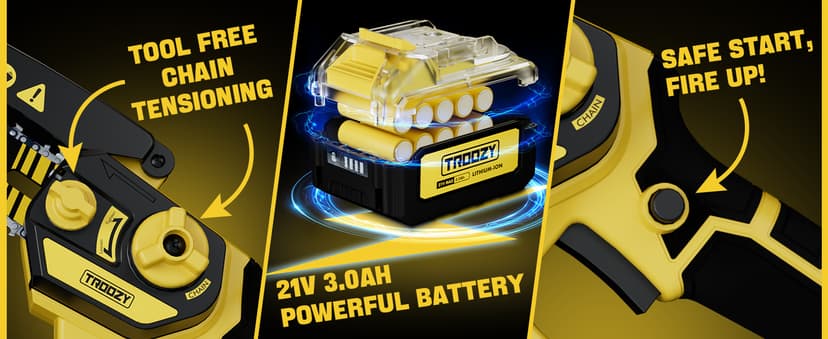 Cordless Pole Saw & Mini Chainsaw 2-in-1, 6-inch Brushless Electric Tree Trimmer,Tree Cutter for Outdoors Pruning & Wood Cutting, Battery Included