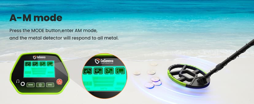 GoGonova Metal Detector for Adults & Kids, Kids Metal Detector, Waterproof Metal Detectors with High Accuracy Lightweight 8" Search Coil, All Metal & Disc Modes for Junior & Youth Gold Detector