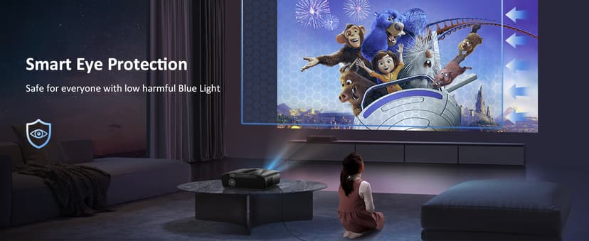 Daylight Projector 4K Ultra HD 1800 High ANSI Smart Home Theater with WiFi 6, Bluetooth, NFC, Streaming Apps, Bright Daytime Proyector, HDR10+, Auto Focus, HDMI 2.1 ARC USB for Movie Video Gaming CIVE