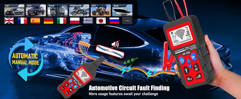 NF-826 Underground Wire Locator & Cable Tracer/Buried Wire Tracer and Cable Locator/Under Ground Circuit Tracer,for Dog Fence Cables Irrigation Control Wires,Tone Generator Kit (Professional Grade)