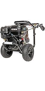 SIMPSON Cleaning PS60843 PowerShot 4400 PSI Gas Pressure Washer, 4.0 GPM, CRX 420cc Engine, Includes Spray Gun and Extension Wand, 5 QC Nozzle Tips, 3/8-inch x 50-foot Monster Hose, 49-State