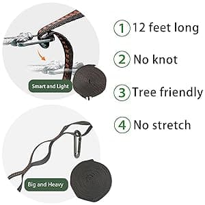 Onewind Camping Hammock, Ultralight Portable Hammock with Adjustable Ridgeline, Outdoor Hammock 20D Ripstop Nylon with 2 * 12Ft Tree Strap, Ideal for Camping, Hiking, Backpacking