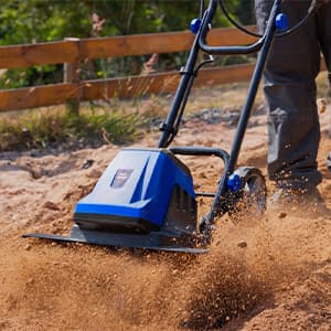 BILT HARD 18 Inch Electric Tiller Cultivator, Corded 15 Amp 6 Steel Tines Tillers for Gardening, Garden Rototiller for Soil Digging with Adjustable Wheels