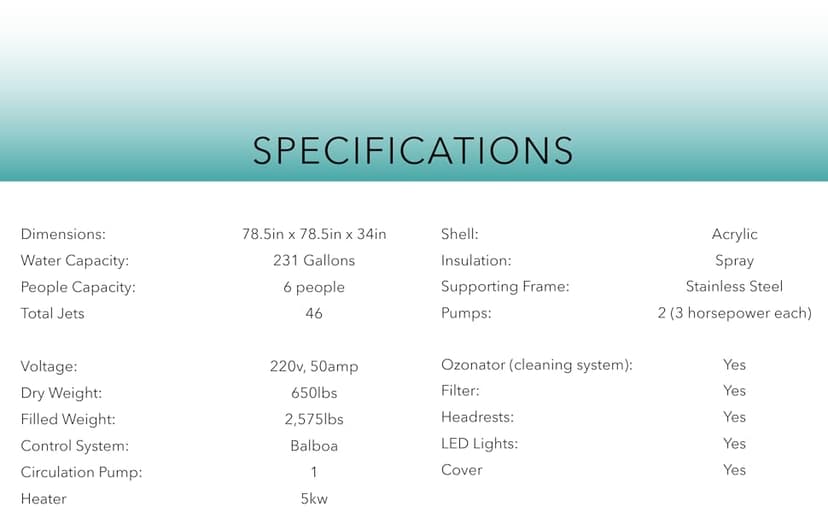 Comfort Hot Tubs - 6 Person Luxury Outdoor Portable Spa - 44 Jets - Above Ground Hot Tub