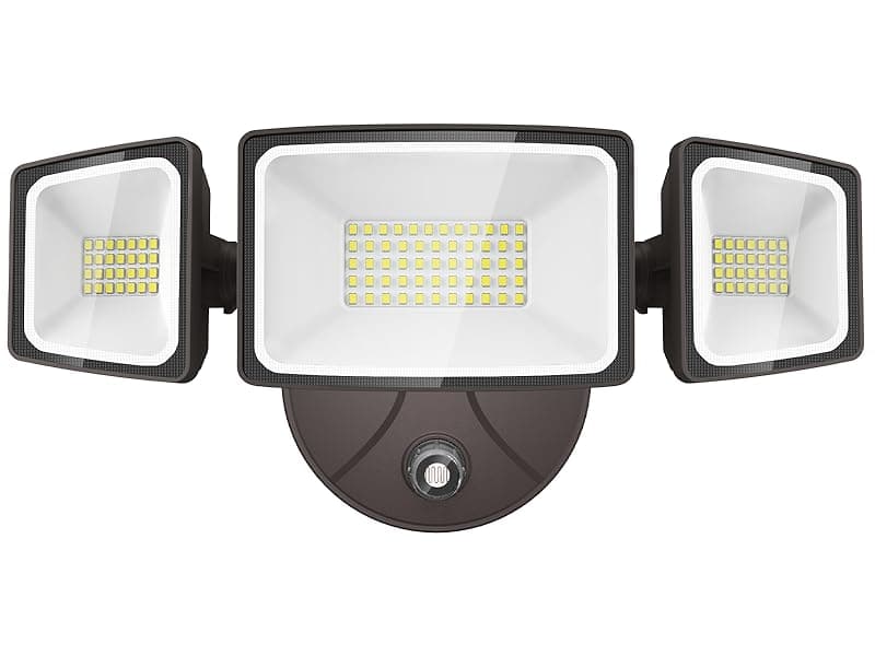 Onforu 60W LED Dusk to Dawn Outdoor Lighting, 6000LM Exterior Flood Light, IP65 Waterproof Outdoor 3 Adjustable Heads Photocell Security Lights Fixture, 6500K Floodlights for Garage, Patio, Yard