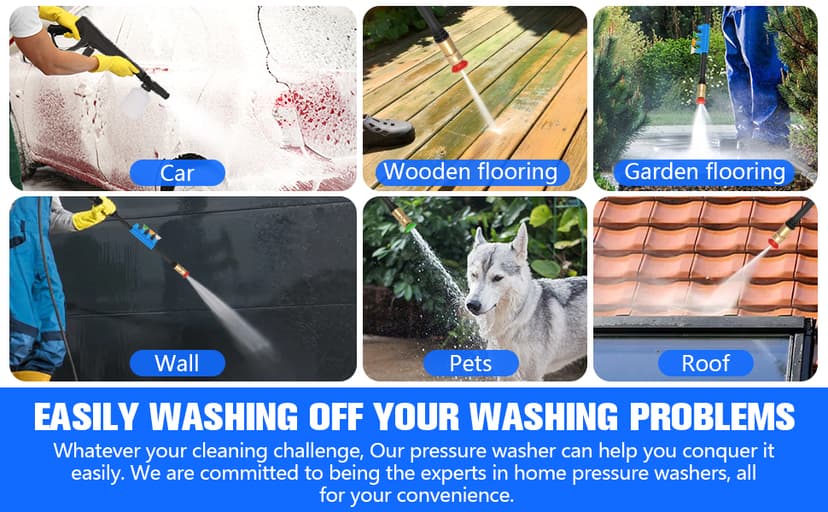 Electric Pressure Washer, 5000PSI 4.0GPM Heavy Duty Power Washer with 33 FT Extension Hose, 4 Quick Connect Nozzles and Foam Cannon for Cars/Fences/Driveways/Patios/Home Cleaning, Blue