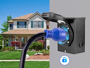 4 Prong 30 Amp 10 Foot Generator Extension Cord, NEMA L14-30P/L14-30R, 125/250V Up to 7500W 10 Gauge SJTW Generator Cord, ETL Listed