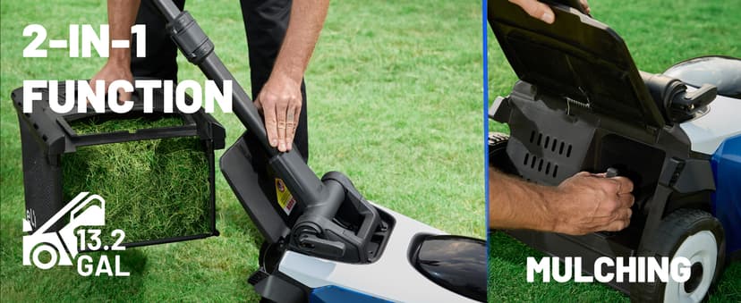 Electric Lawn Mower, Self-propelled Lawn Mower Cordless 40V(2x20V) 18.5" Brushless Mower with Electric Cutting Height Adjustment, High Speed, 2 x 4.0Ah Battery and Fast Charger Included