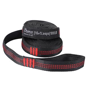Hammock Tree Straps, Portable 10 FT Long 16+1Loops Adjustable Suspension Straps, 100% No Stretch&Lightweight, 1400 LBS Combined Hammock Accessories, Fits All Hammocks