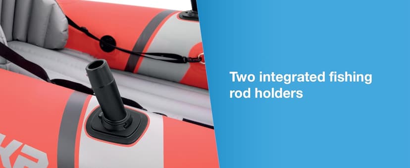 Intex 68309EP Excursion Pro K2 Inflatable Kayak Set: Includes Deluxe 86in Kayak Paddles and High-Output Pump – SuperTough PVC – Adjustable Bucket Seat – 2-Person – 400lb Weight Capacity