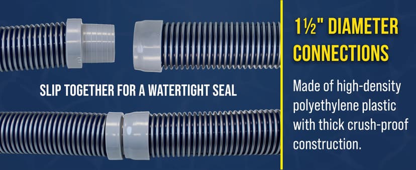 U.S. Pool Supply Pool Vacuum Hose, 8 Piece Pool Hose Set - 40" Blue Flexible Spiral Wound Connector Sections with 1.5" Male & Female Cuff Ends, Replacement Fits Most Inground Automatic Cleaner Brands
