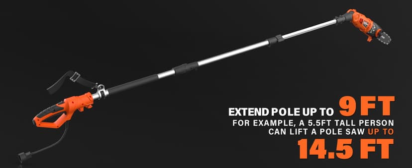 MAXLANDER 8-Inch Electric Pole Saw Corded - 6 Amp Pole Saws for Tree Trimming, Lightweight & Efficient Pole Saw - Easy Tree Trimming & Tool-Free Setup