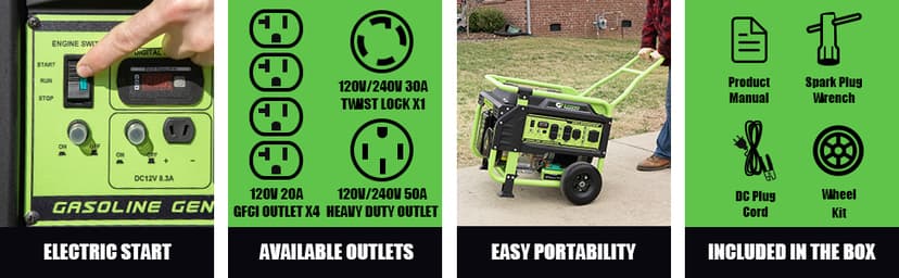 Portable Generator 12000 Watt,Gasoline Powered,Electric Start