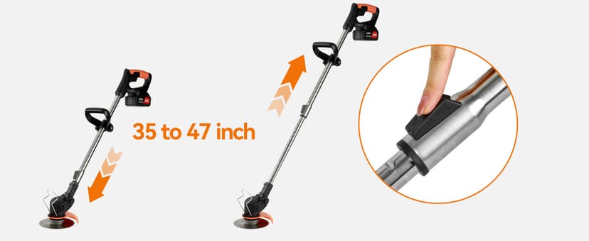 Weed Wacker Cordless,24v Electric Weed Eater Battery Powered,3 in 1 Lightweight Grass Trimmer with 2 4.0 Ah Batteries & Charger,Height Adjustable Wheeled Brush Cutte for Lawn Care,Garden,Yard (red)