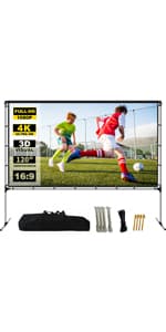 20 feet Inflatable Portable Projector Movie Screen - Huge Air-Blown Cinema Projection Screen Package with Rope, Blower,Tent Stakes - Front & Rear Projection,for Outdoor Party Backyard Pool Fun