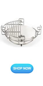 Ceramic Kamado Charcoal BBQ Grill and Smoker, Stainless Steel Grates -15" Ceramic with Tall Stand (GREEN)