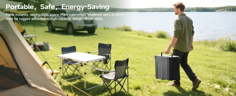 Portable Misting Fan - 11L Bucket, 20000mAh Rechargeable Battery Powered Fans for Patios, Outdoor Fans with Night Light, 3 Wind Speed & 4 Spray Mister Camping Cooling Fan, Waterproof Design